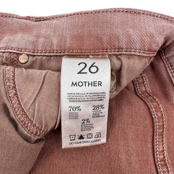 MOTHER Denim The Rascal Pop! Size 26 Terracotta Brown Straight Leg Jeans - Picture 8 of 10